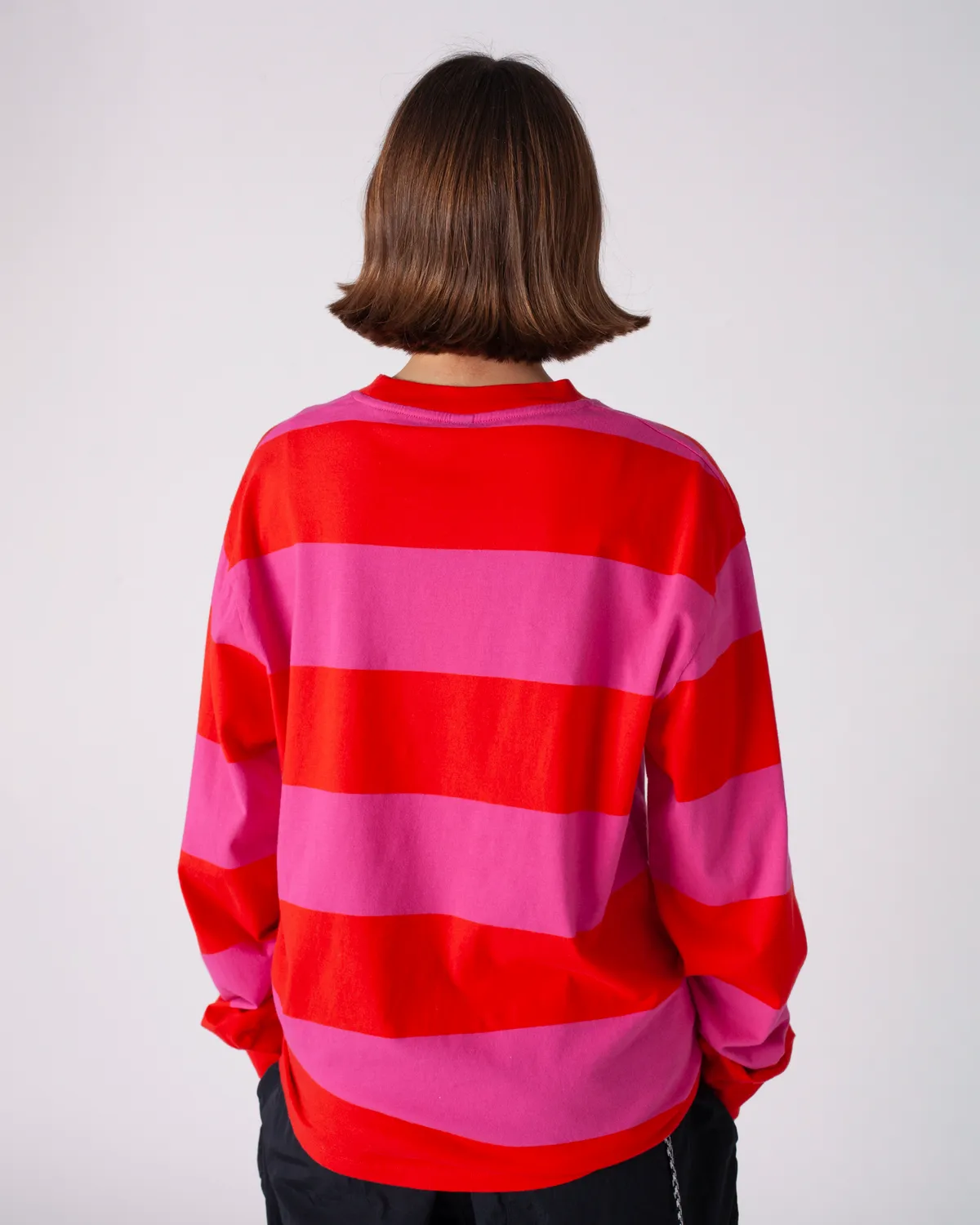 No Problemo Striped LS Tee tricou rosu dungi