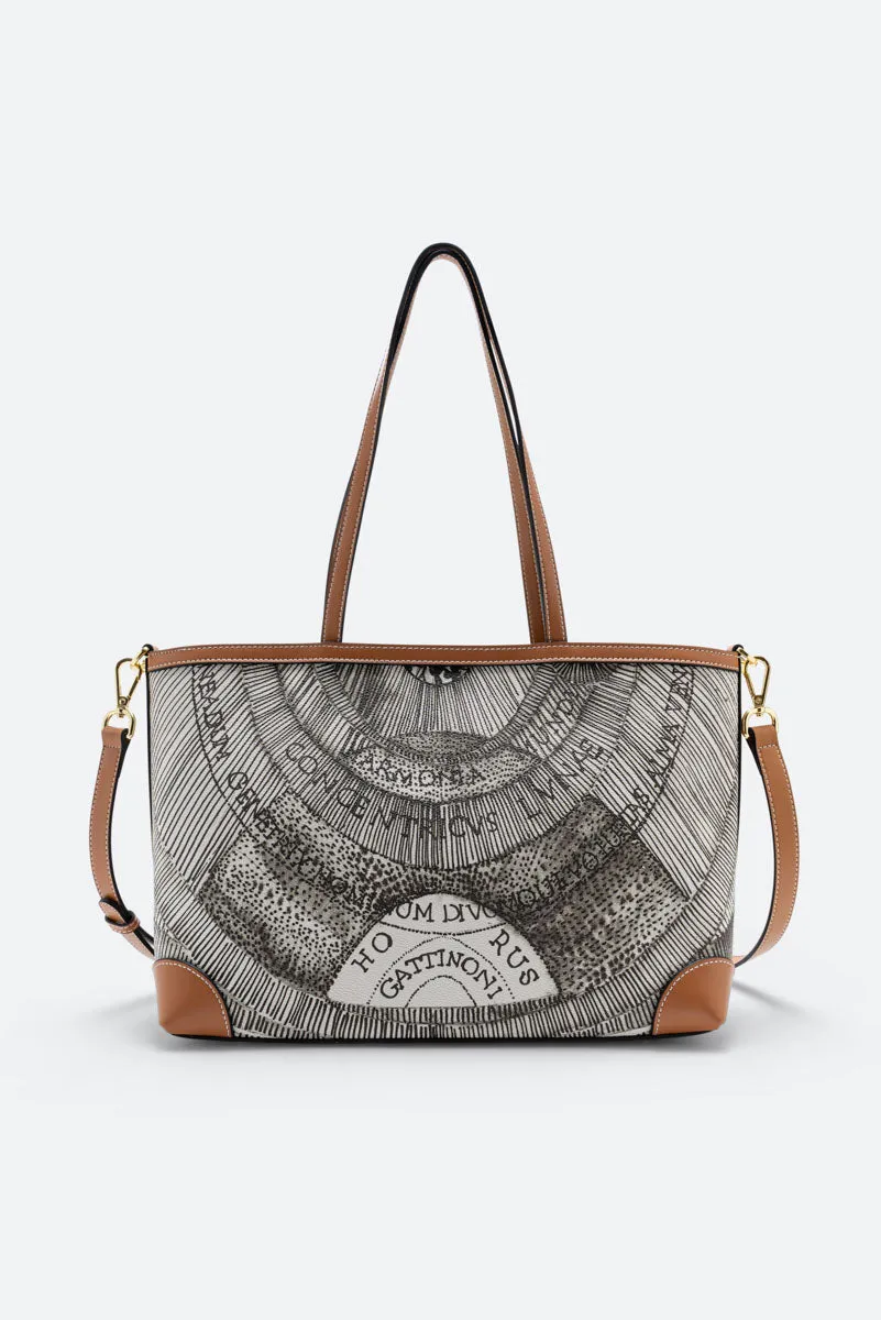 Gattinoni Lady Ink Sepia crossbody patrata PVC compacta