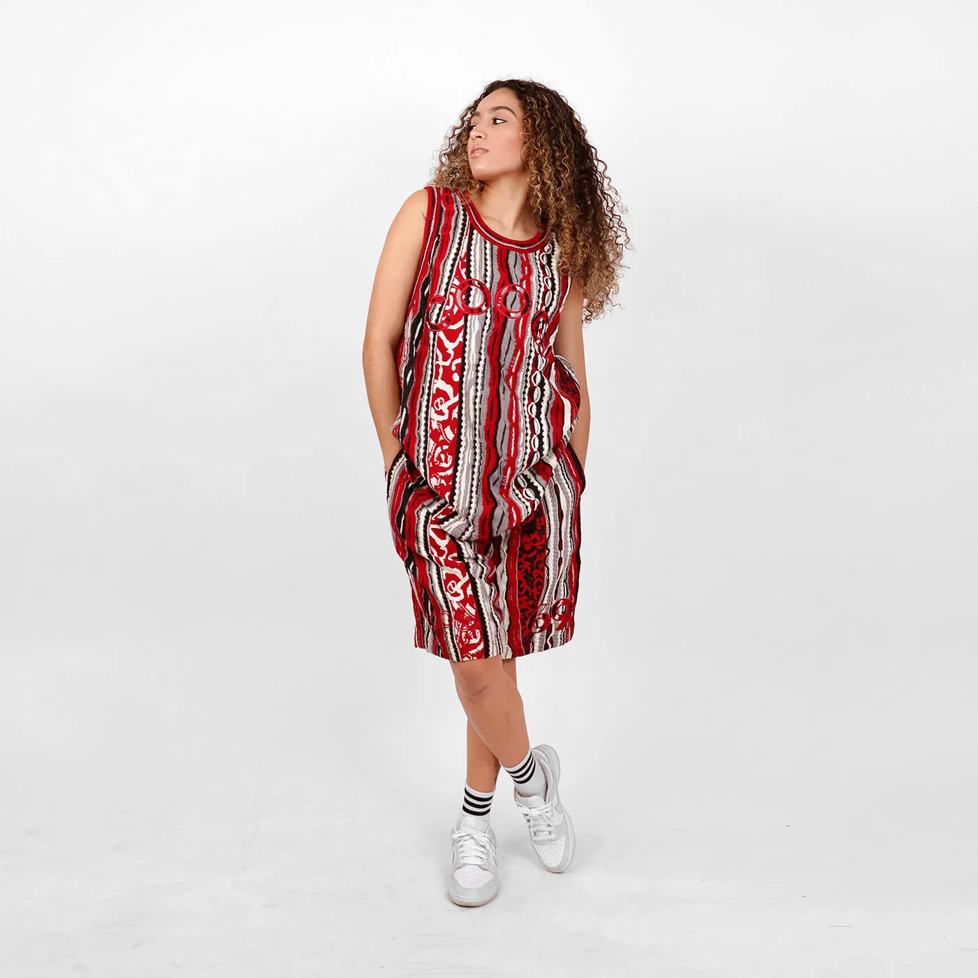 COOGI Basketball Jersey maiou rosu-negru bumbac