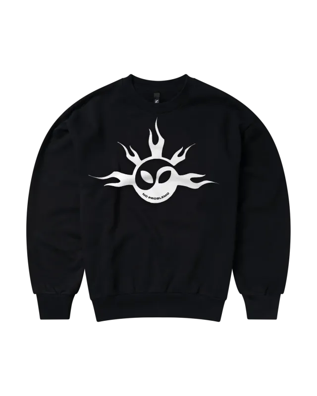 No Problemo No Yang sweatshirt negru fleece periat