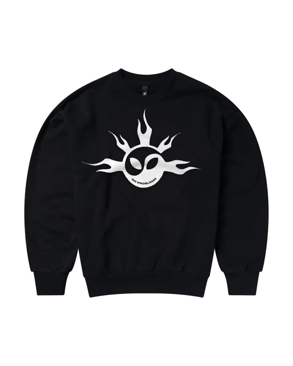 No Problemo No Yang sweatshirt negru fleece periat