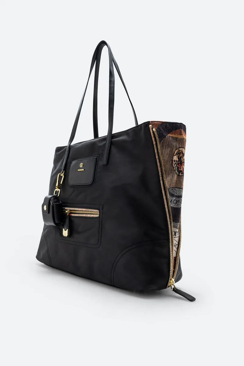 Gattinoni Colorsoul shopper nylon negru mare