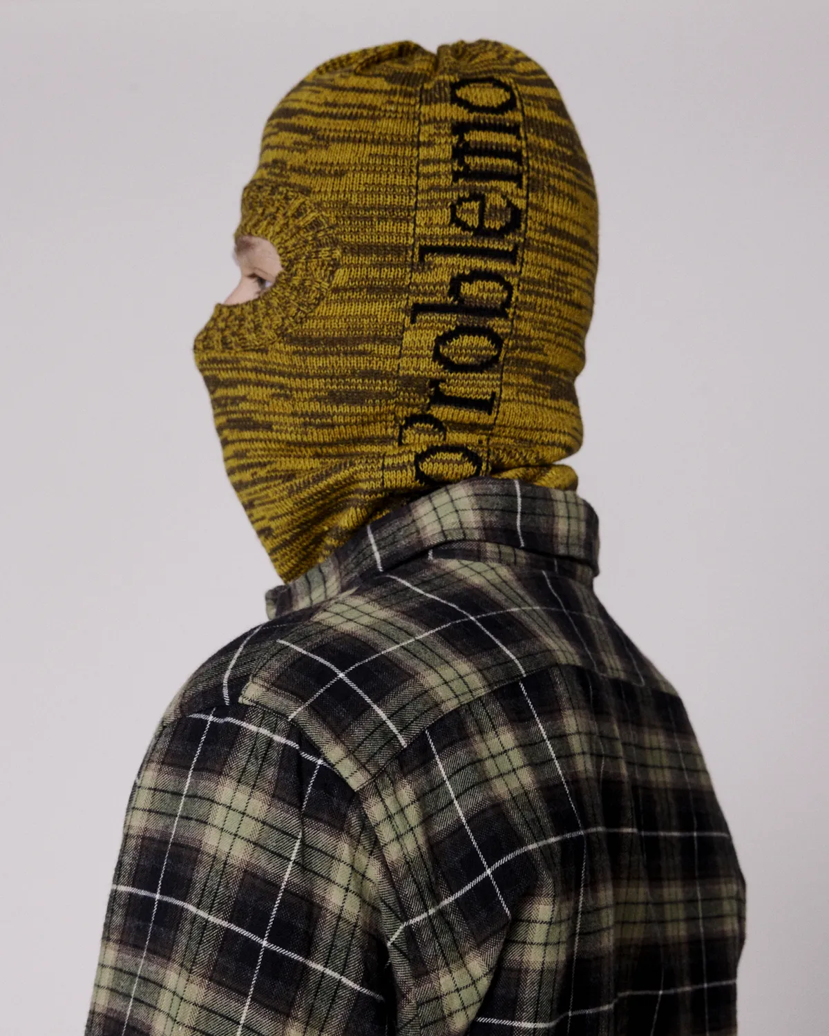 No Problemo Mosca Balaclava cagula maro O/S tricotata