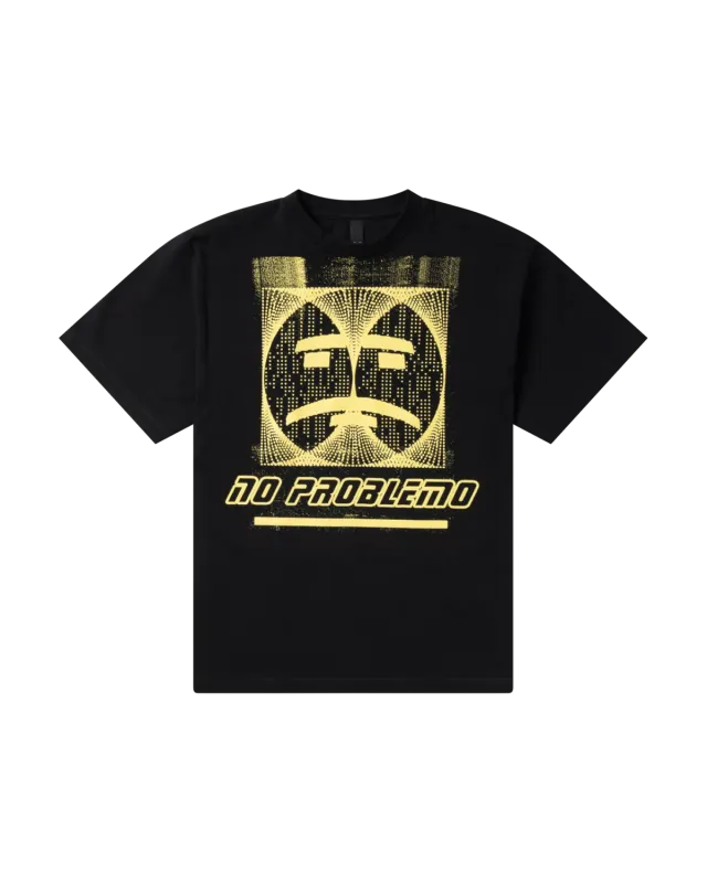 No Problemo Dot Vortex tricou negru bumbac 180 GSM