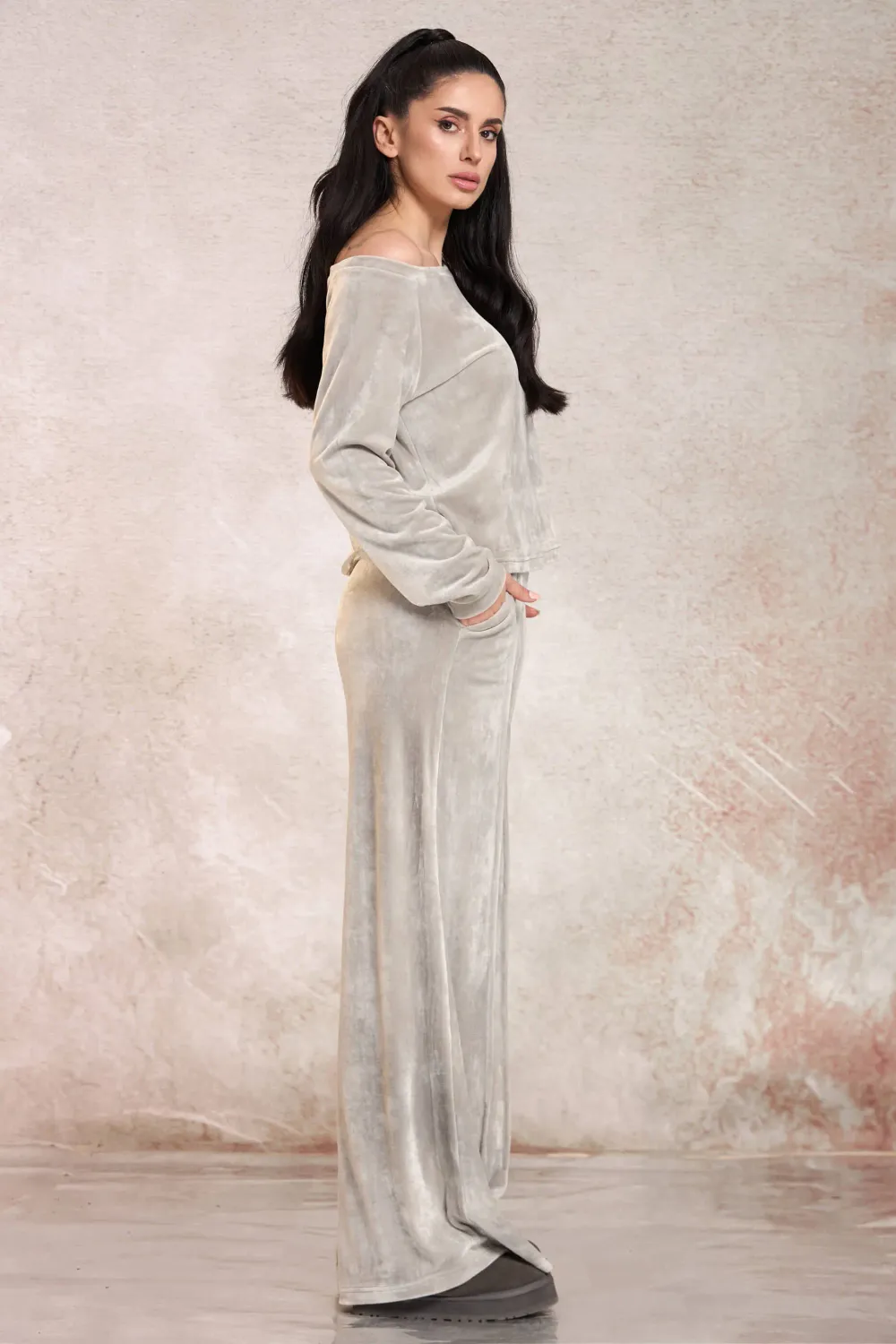 Grama Shop Fit Larg trening gri cu croi larg