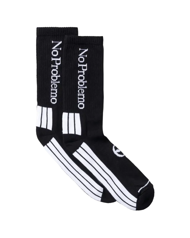 No Problemo Sock șosete negre jacquard