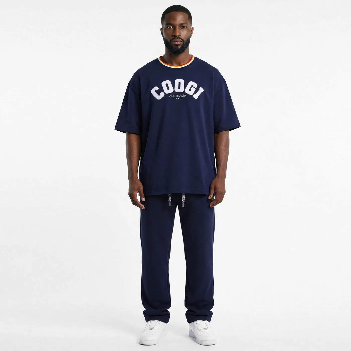 COOGI Block Logo tricou bleumarin supradimensionat