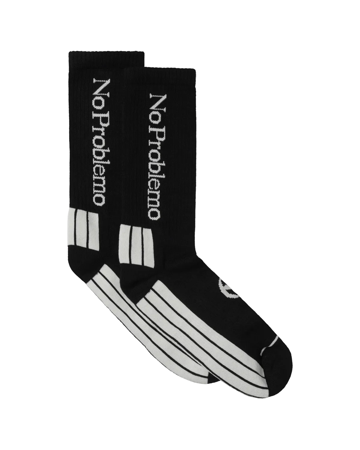 No Problemo Sock șosete negre jacquard talpă plisată