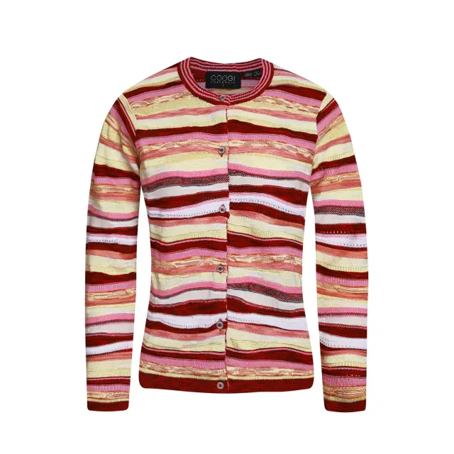COOGI Cardigan tricotat roz-galben bumbac