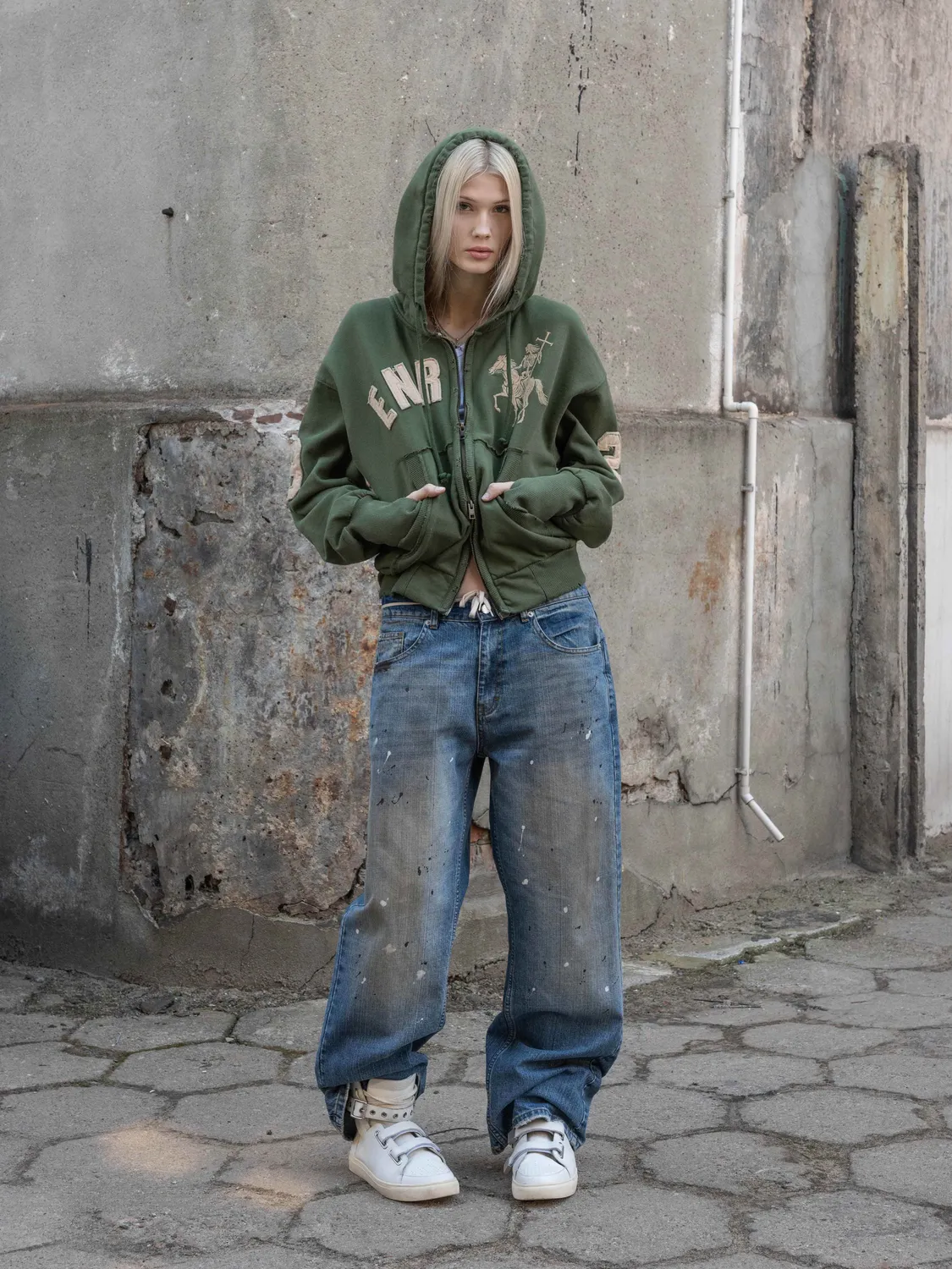 Enrage 2010 Zip Hoodie hanorac verde bumbac