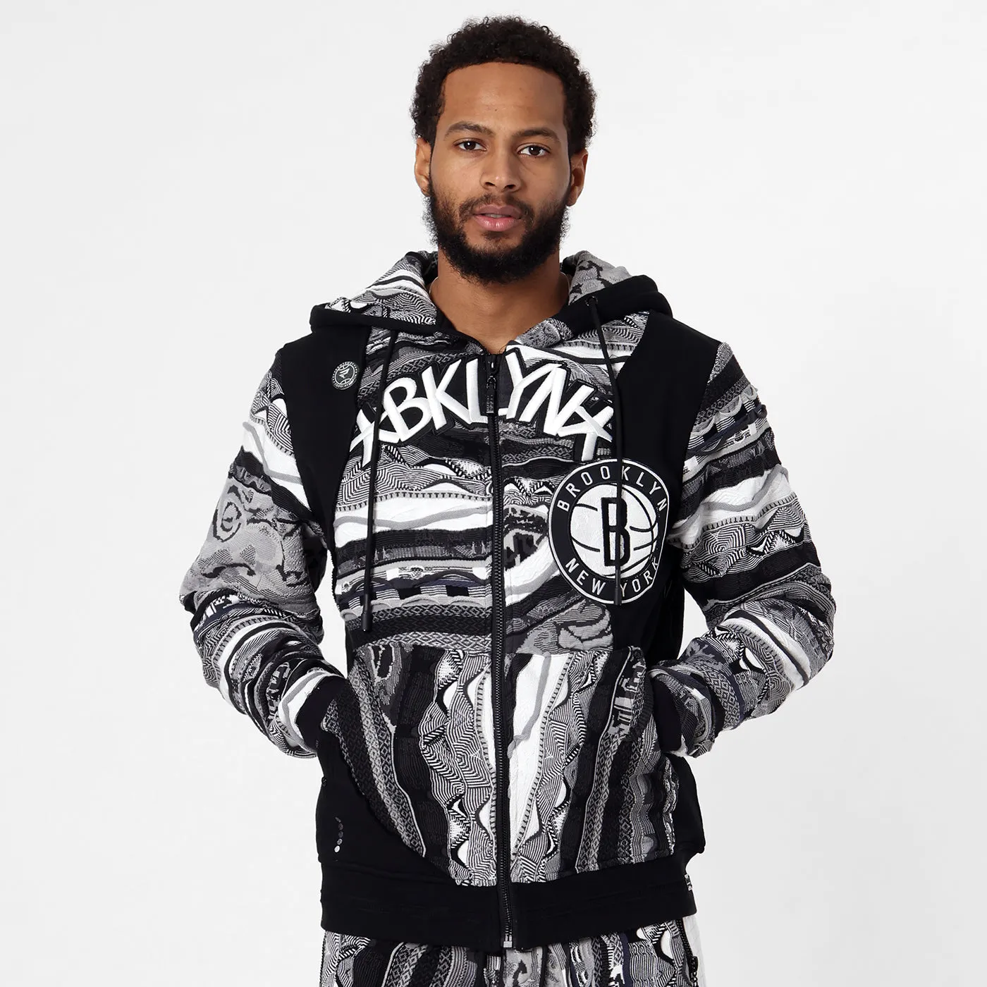 COOGI X NBA Brooklyn Nets hanorac cu fermoar negru