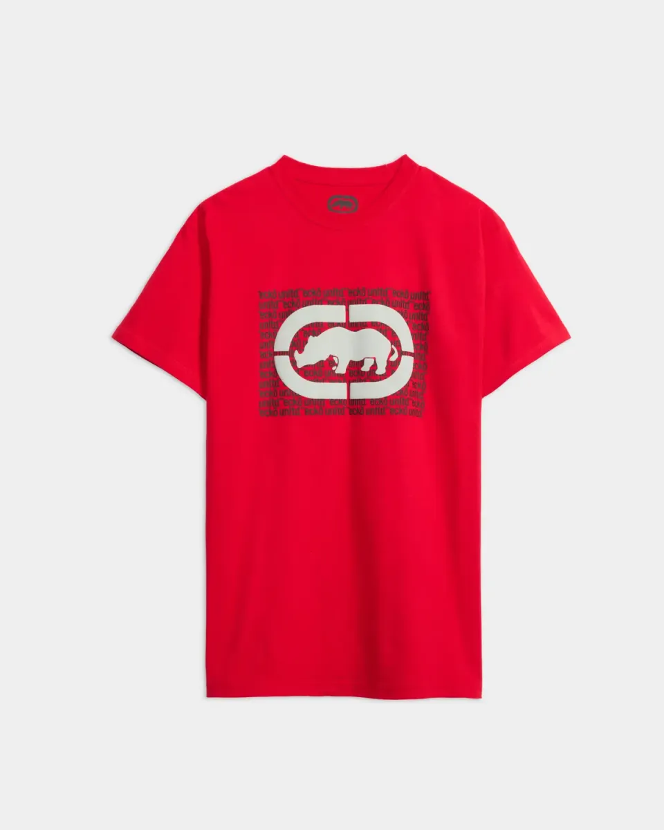 Ecko Red Iconic Logo tricou bumbac cu rinocer