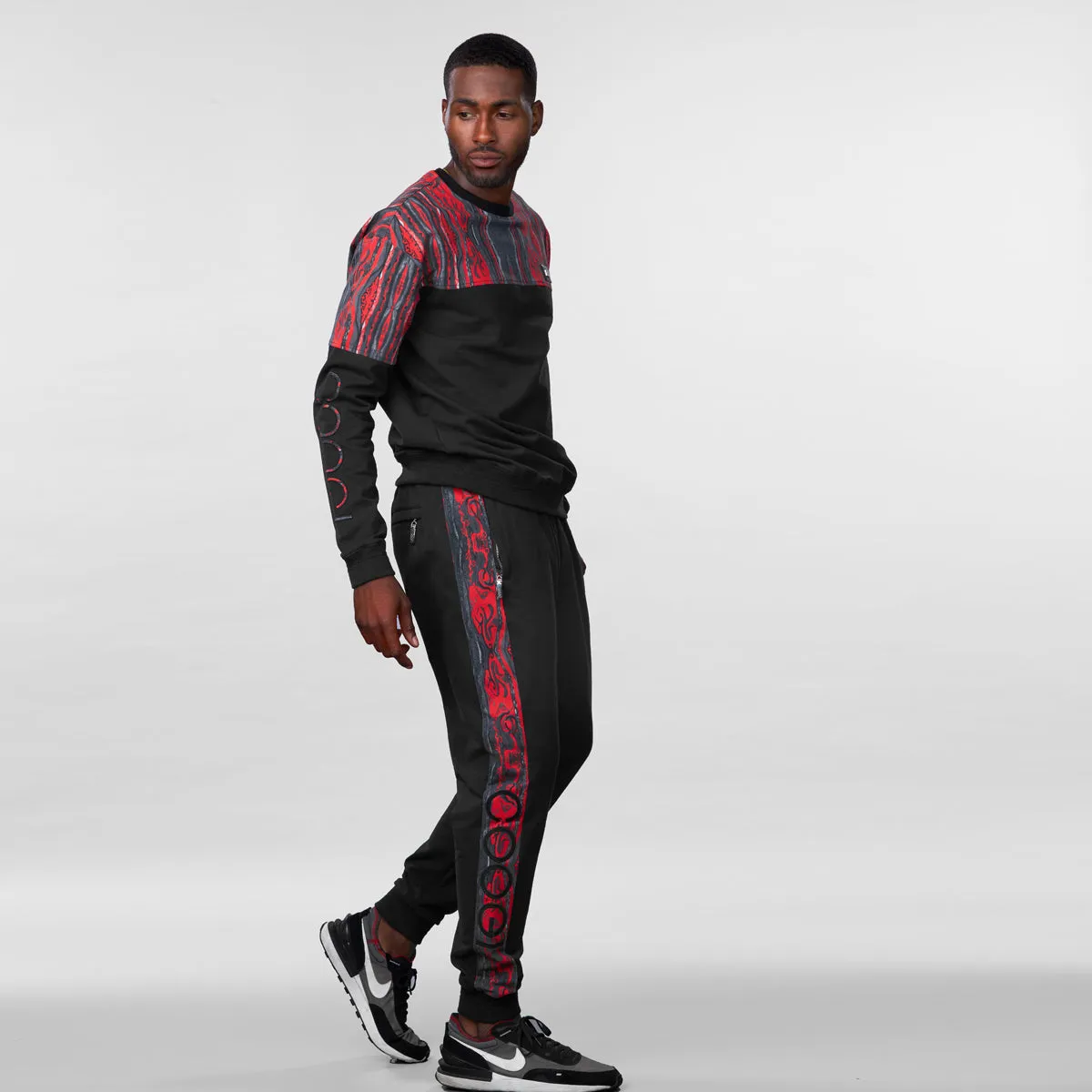 COOGI Classic Red-Black joggeri negri din bumbac