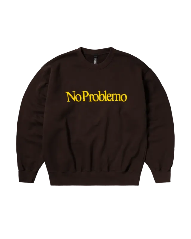 No Problemo Sweatshirt bluză trening maro bumbac