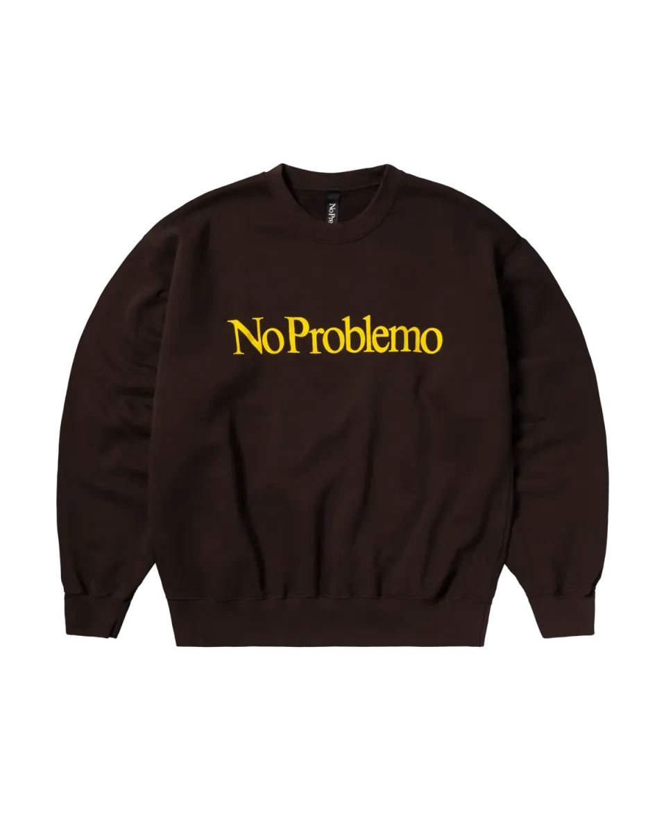 No Problemo Sweatshirt bluză trening maro bumbac