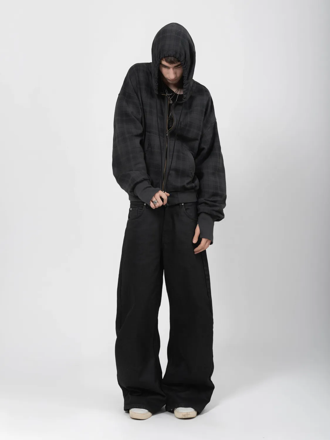 Enrage 2010 Zip Hoodie hanorac negru carouri