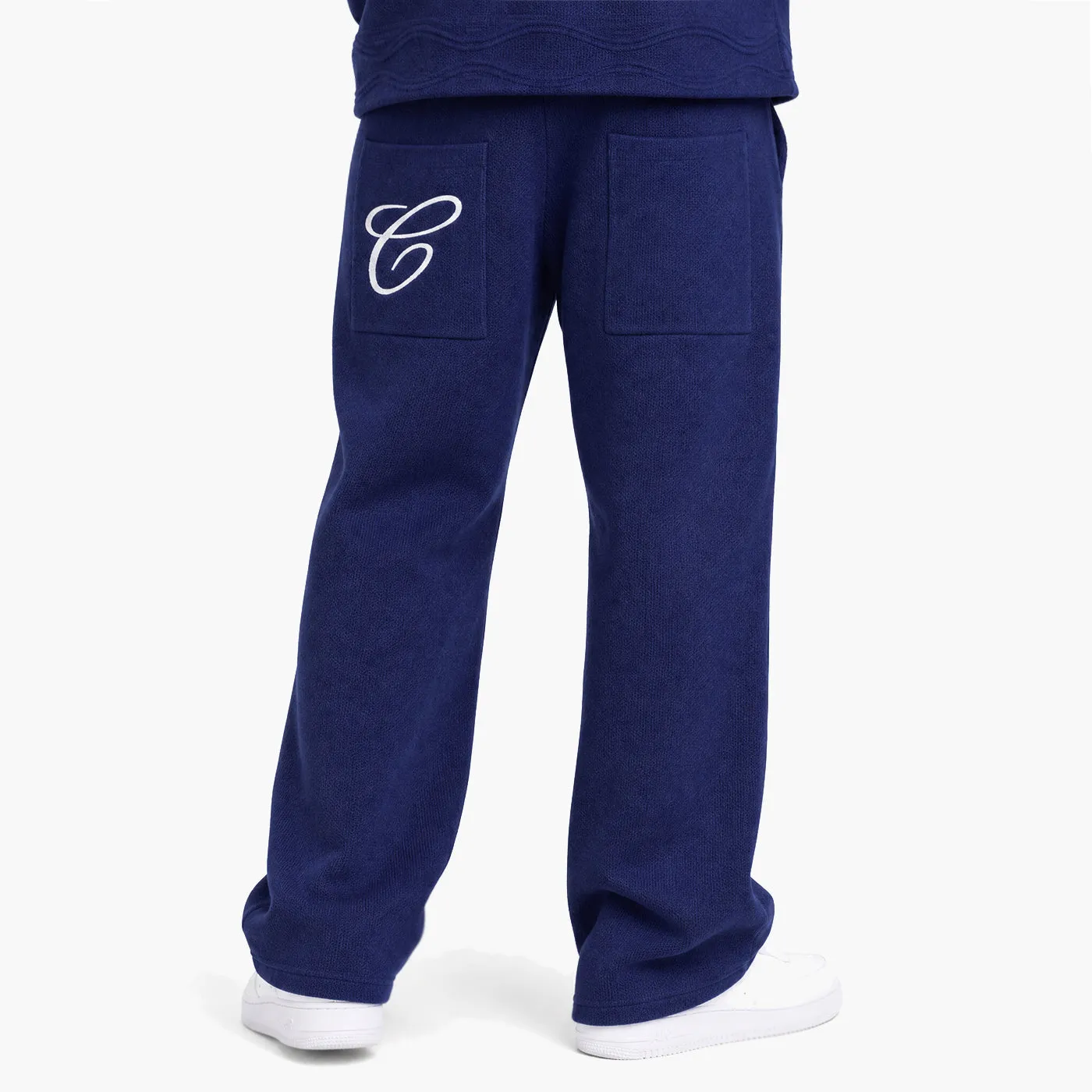 COOGI Heavy Weight Fashion Knit pantaloni tricot bleumarin