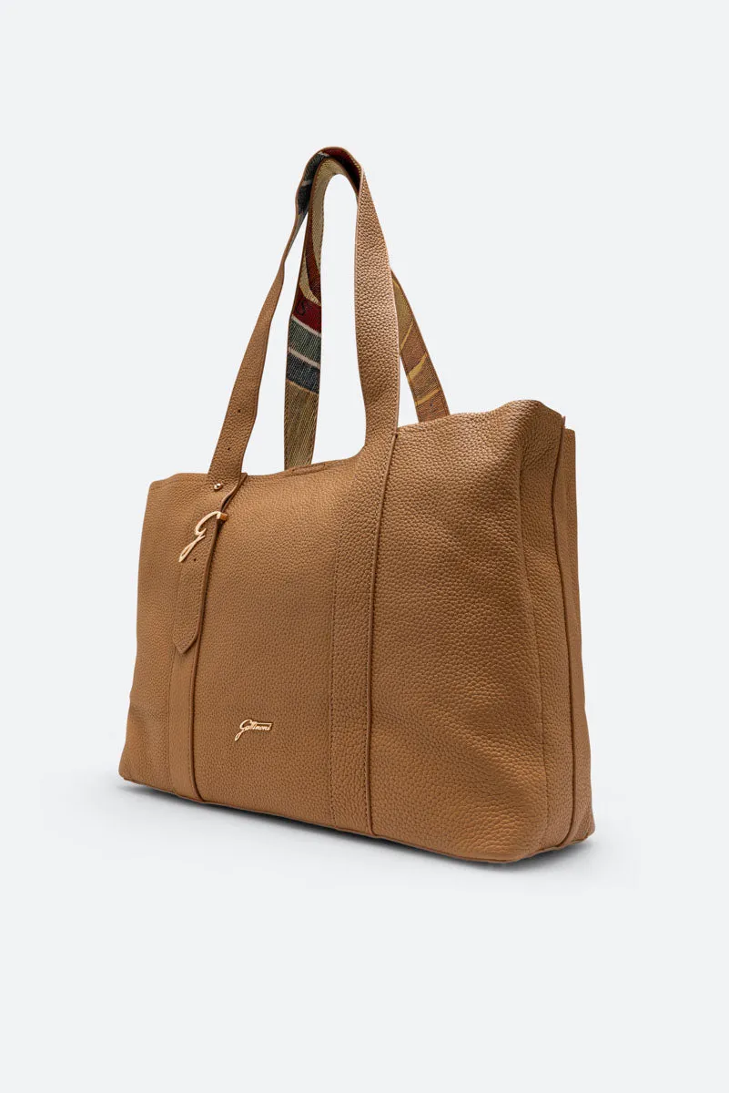 Gattinoni Hellen Claudia geanta de umar piele bej 38 cm