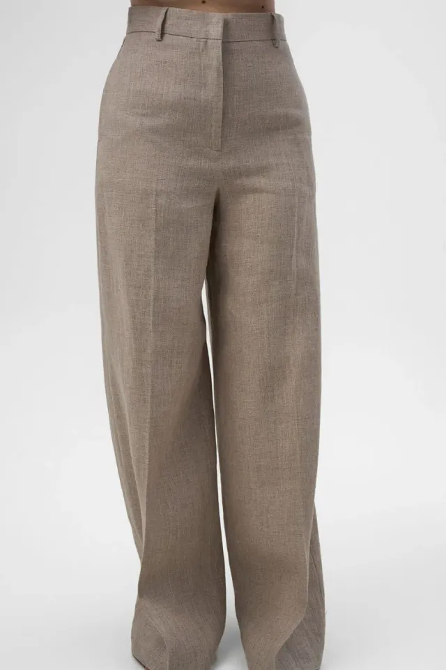 Dualitae Margot pantaloni bej din in lungi