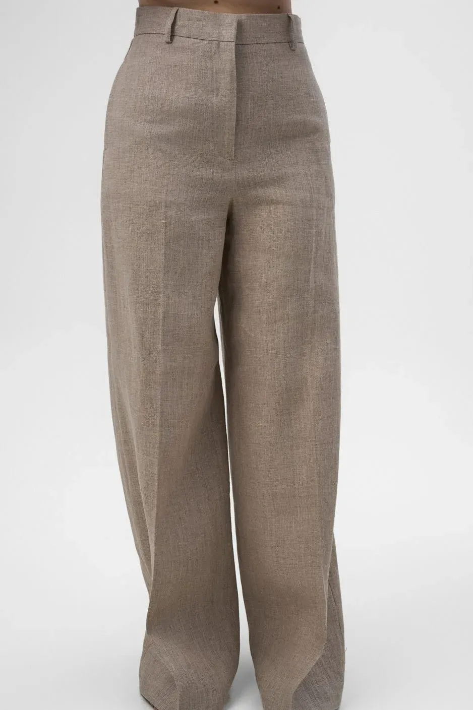 Dualitae Margot pantaloni bej din in lungi