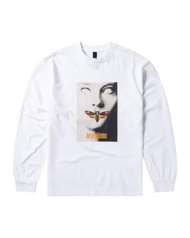 No Problemo No Silence tricou maneca lunga alb bumbac