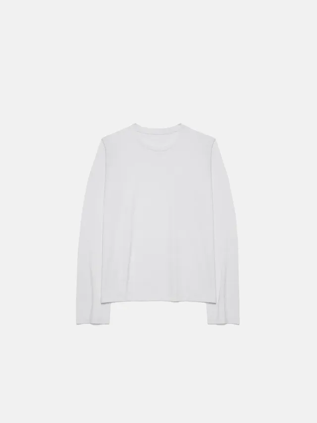 Enrage Daily Longsleeve bluză albă bumbac modal