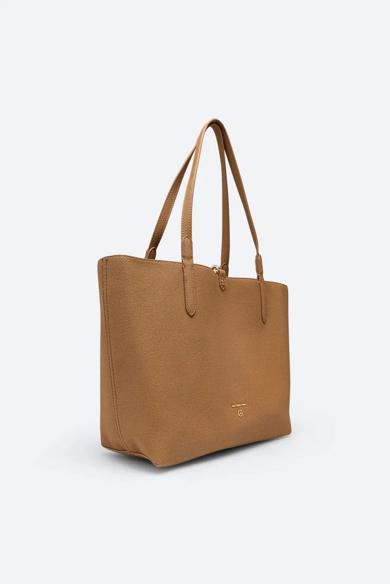 Gattinoni Teodosia Reversible geantă umăr cognac 29 cm