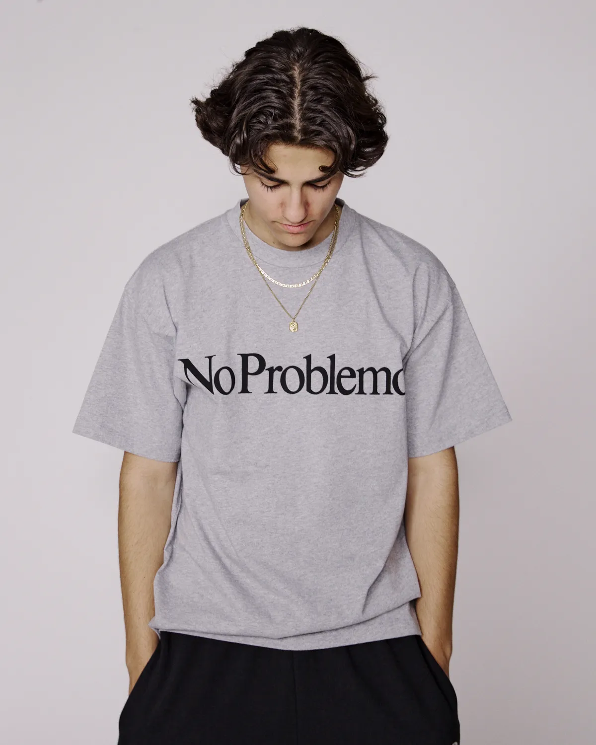 No Problemo SS Tee NP60002.04 tricou gri bumbac