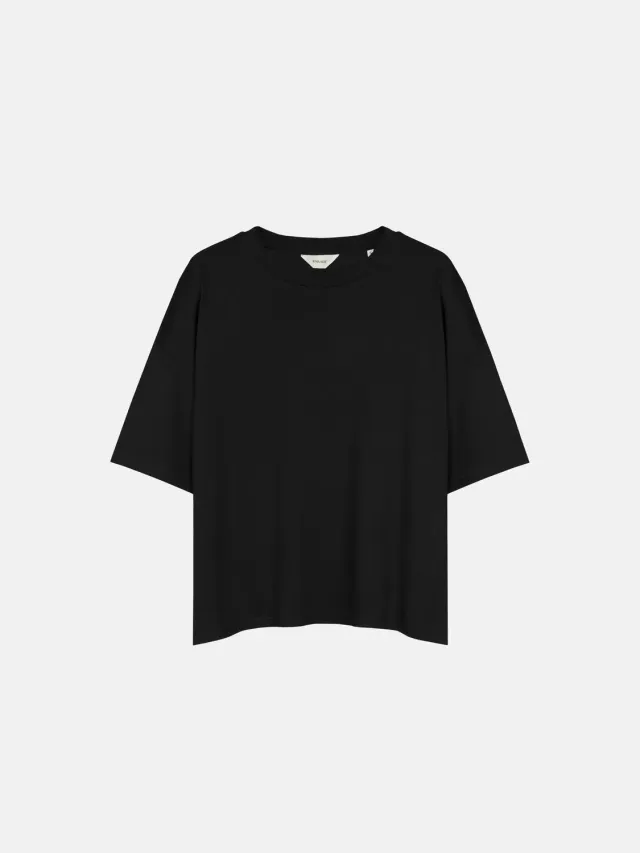 Enrage Rib tricou negru larg bumbac