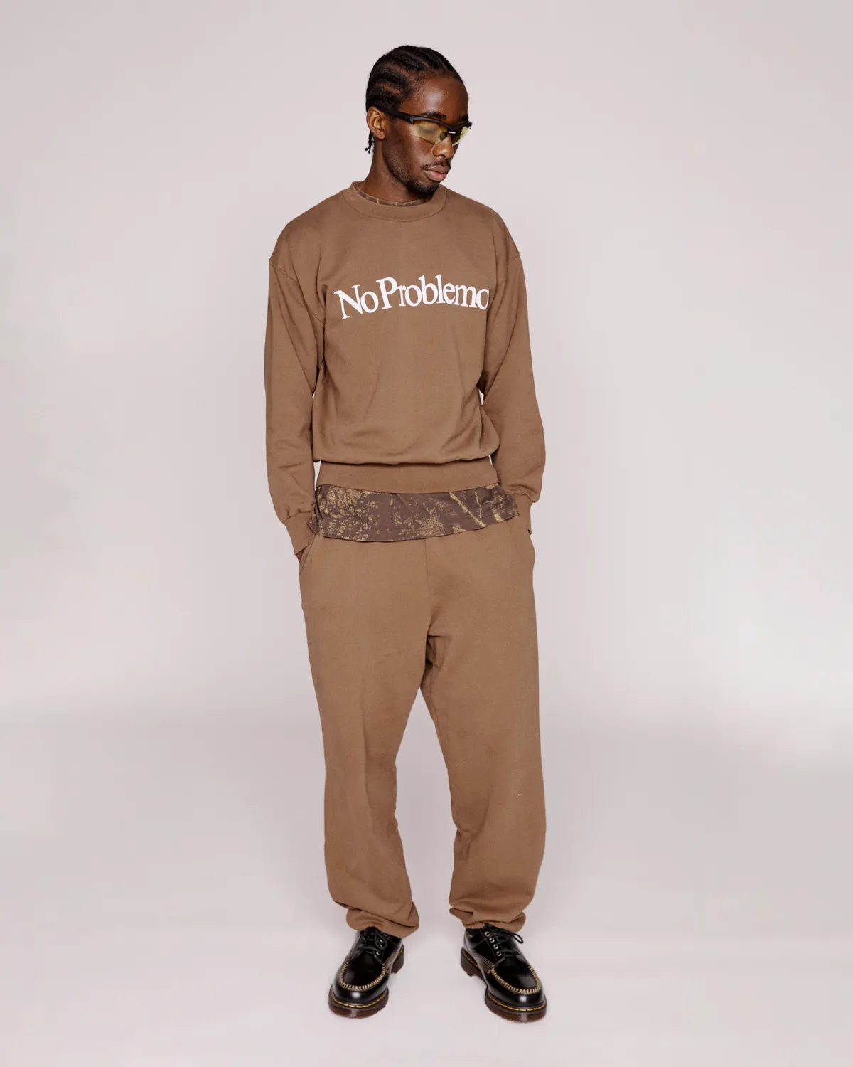 No Problemo Sweatpant pulover maro jacquard