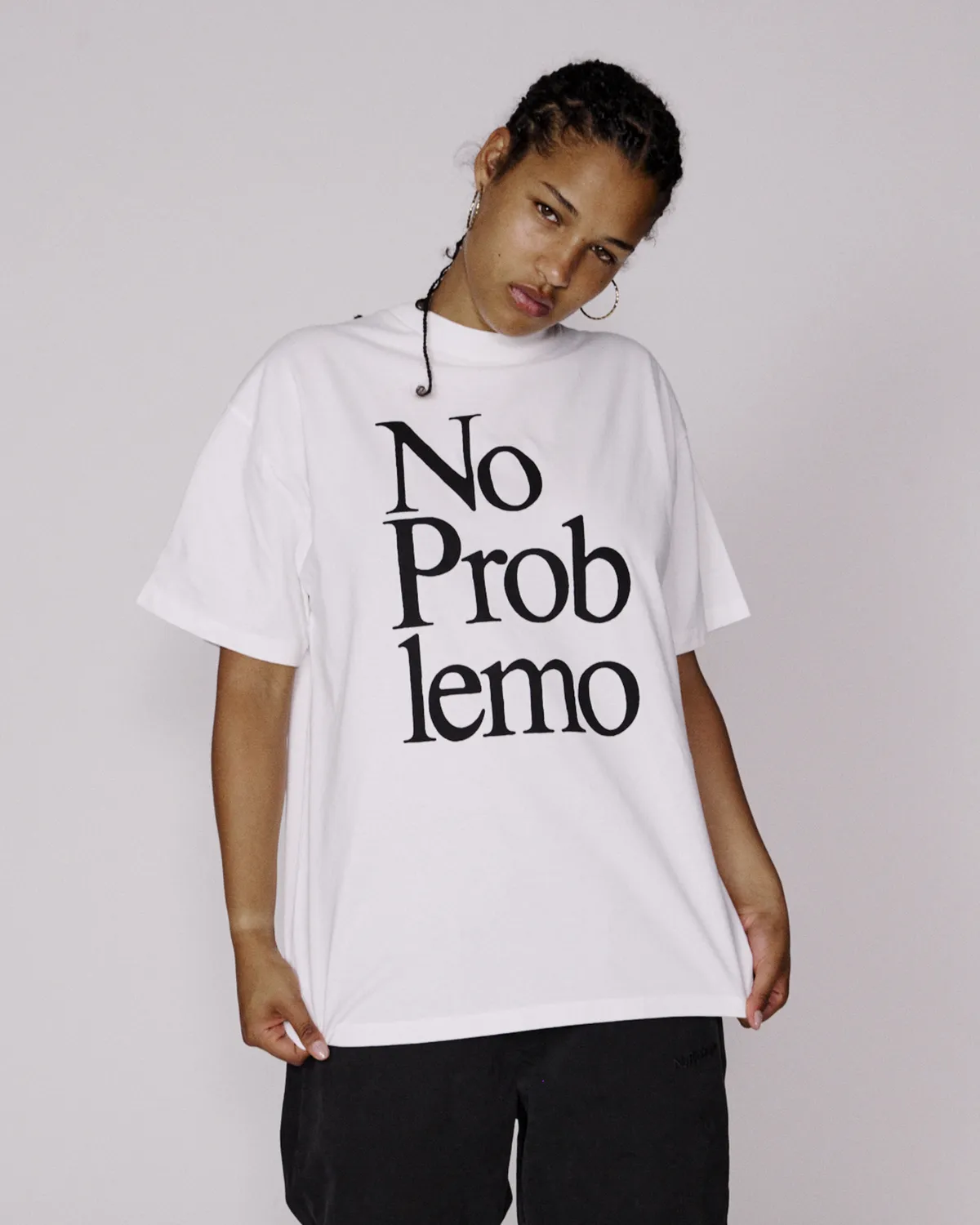 No Problemo Wrapped SS Tee tricou alb din bumbac