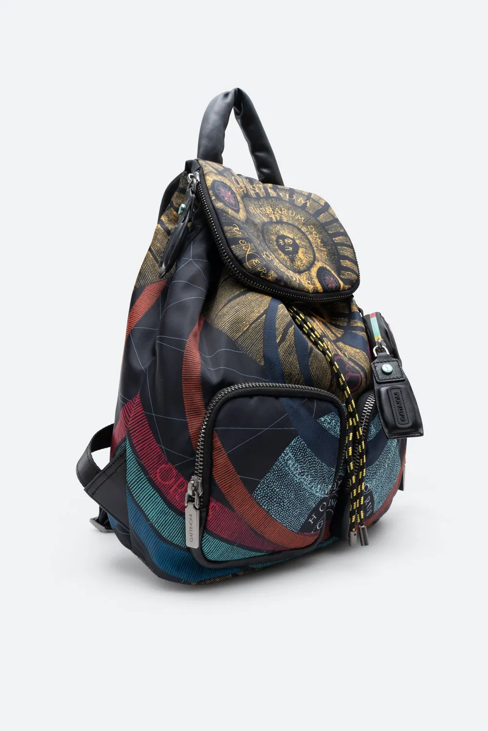Gattinoni Planetarium Black rucsac mare negru tehnic piele