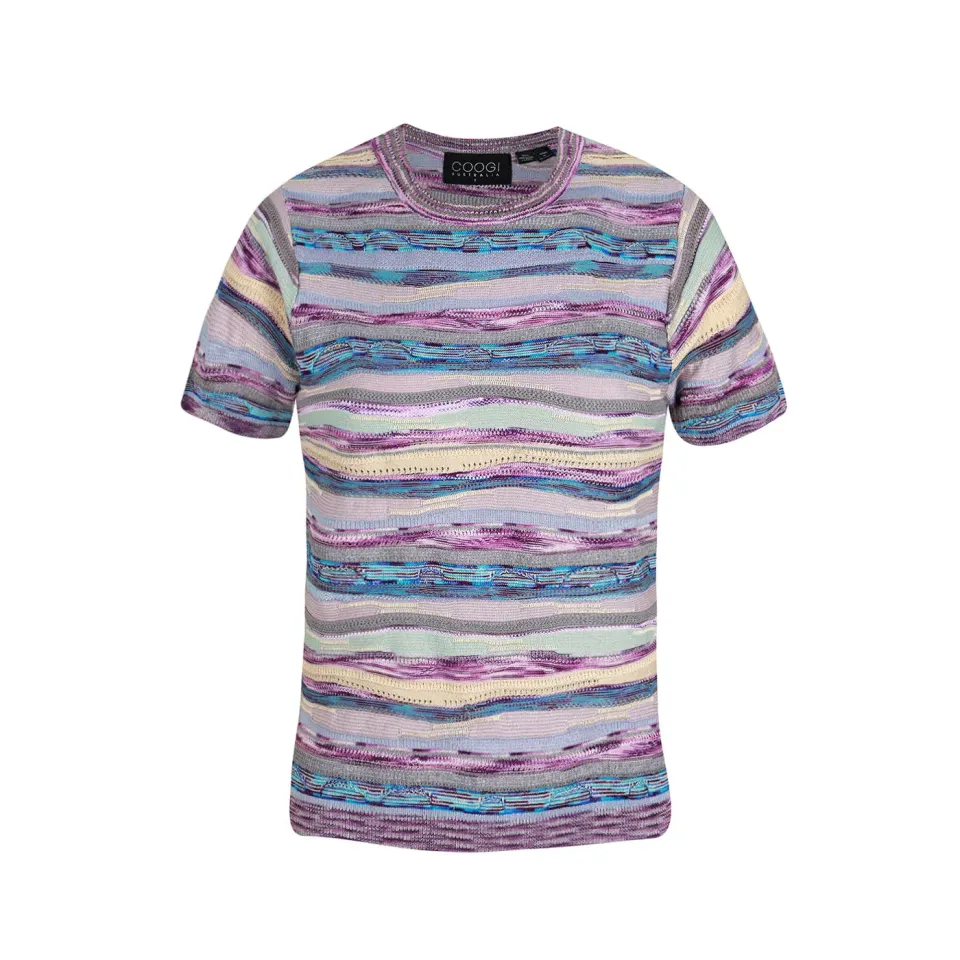 COOGI All-Season Knit Top bluza dama mov maneca scurta