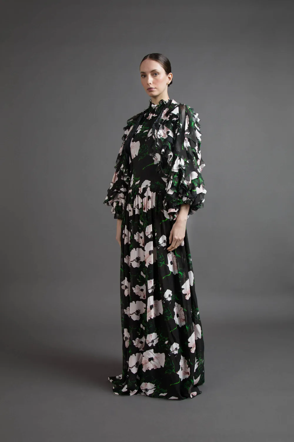 Gattinoni Couture bolero floral vâscoză georgette