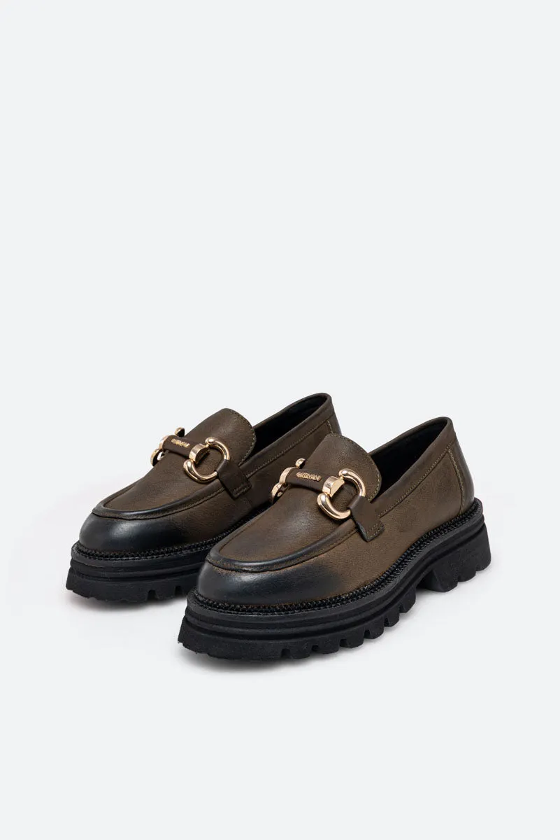 Gattinoni Planetarium Bell Mocasini nubuck khaki damă