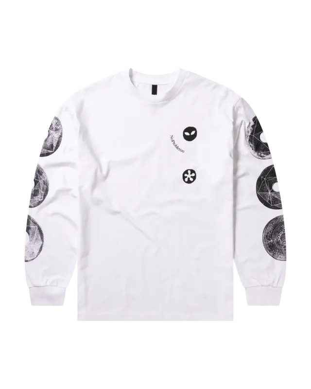 No Problemo Dropa tricou mânecă lungă alb bumbac