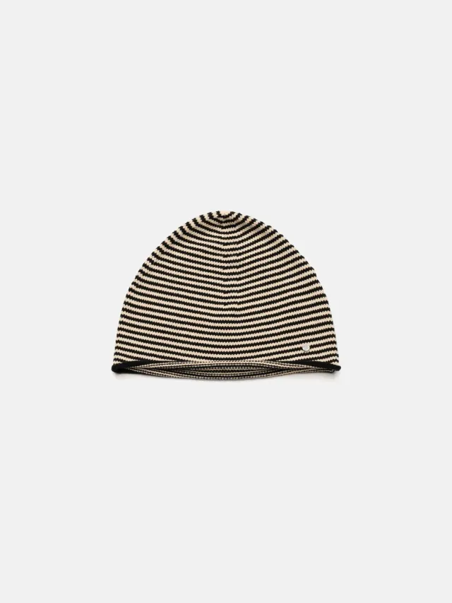 Enrage Nomad Beanie căciulă neagră dungi bumbac