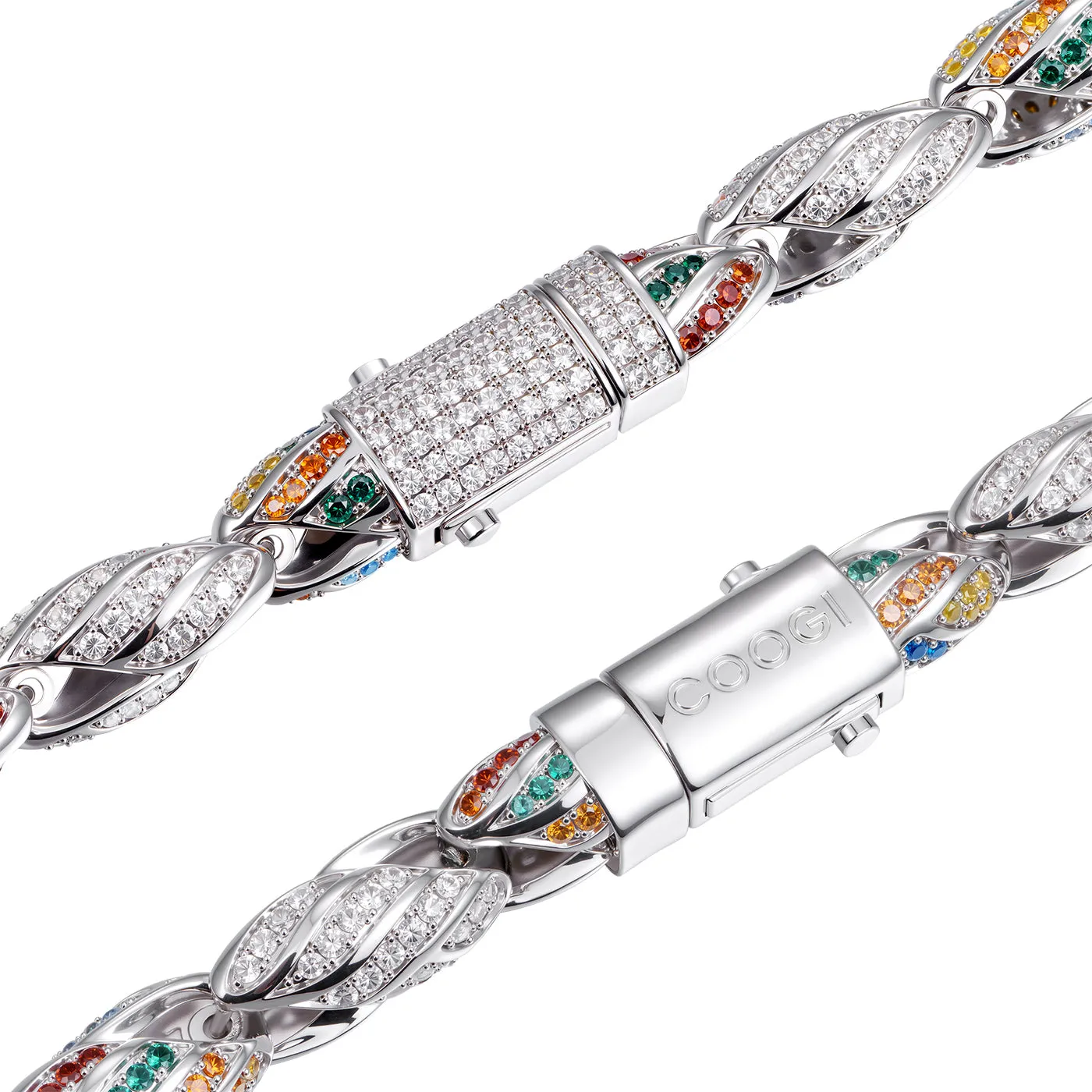 COOGI Outback lanț aur alb placat pietre multicolor