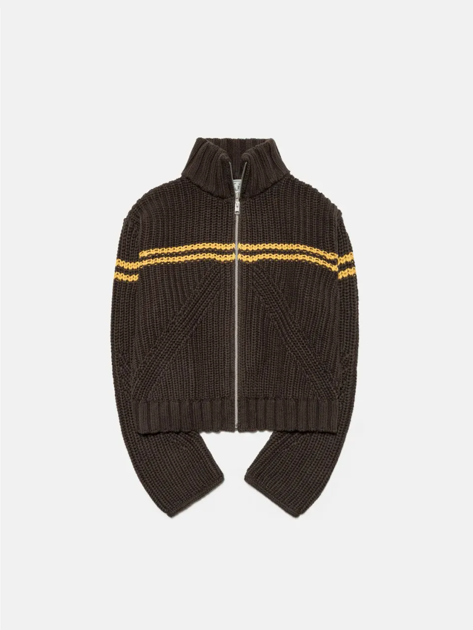 Enrage Zip Sweater pulover maro cu fermoar