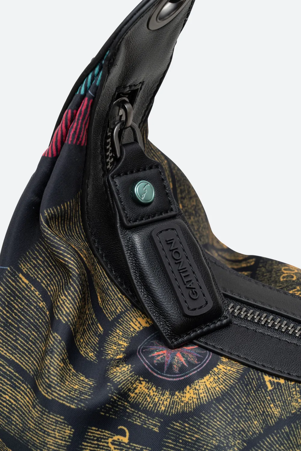 Gattinoni Planetarium Black geanta hobo neagra piele tehnic