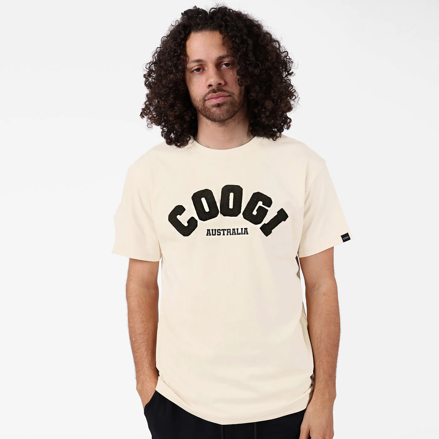 COOGI Applique tricou clasic crem logo tesut