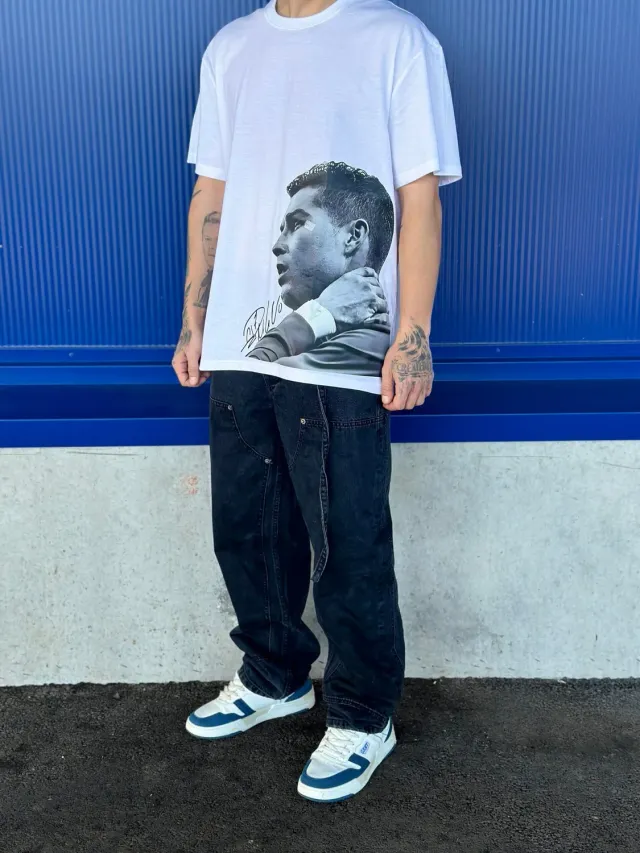 CREATEDBY Povesti Sportive CR7 tricou alb bumbac