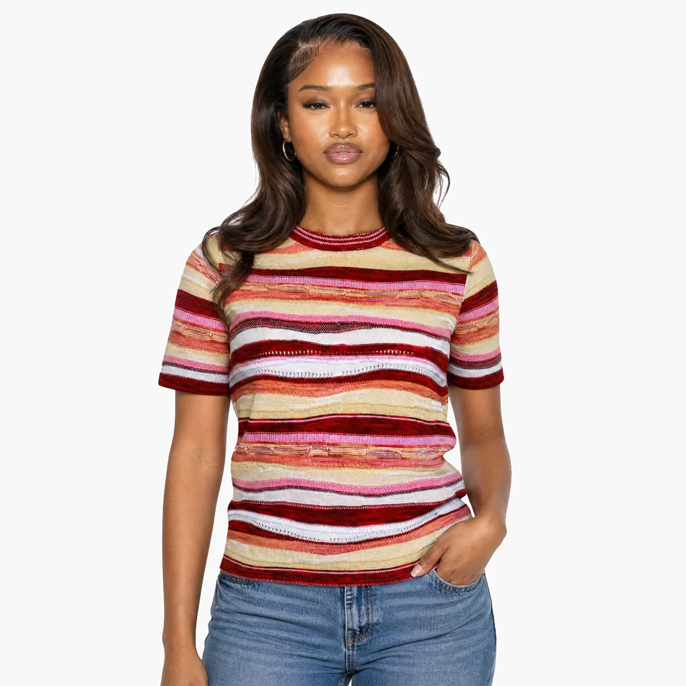 COOGI All-Season top tricotat dama roz-galben