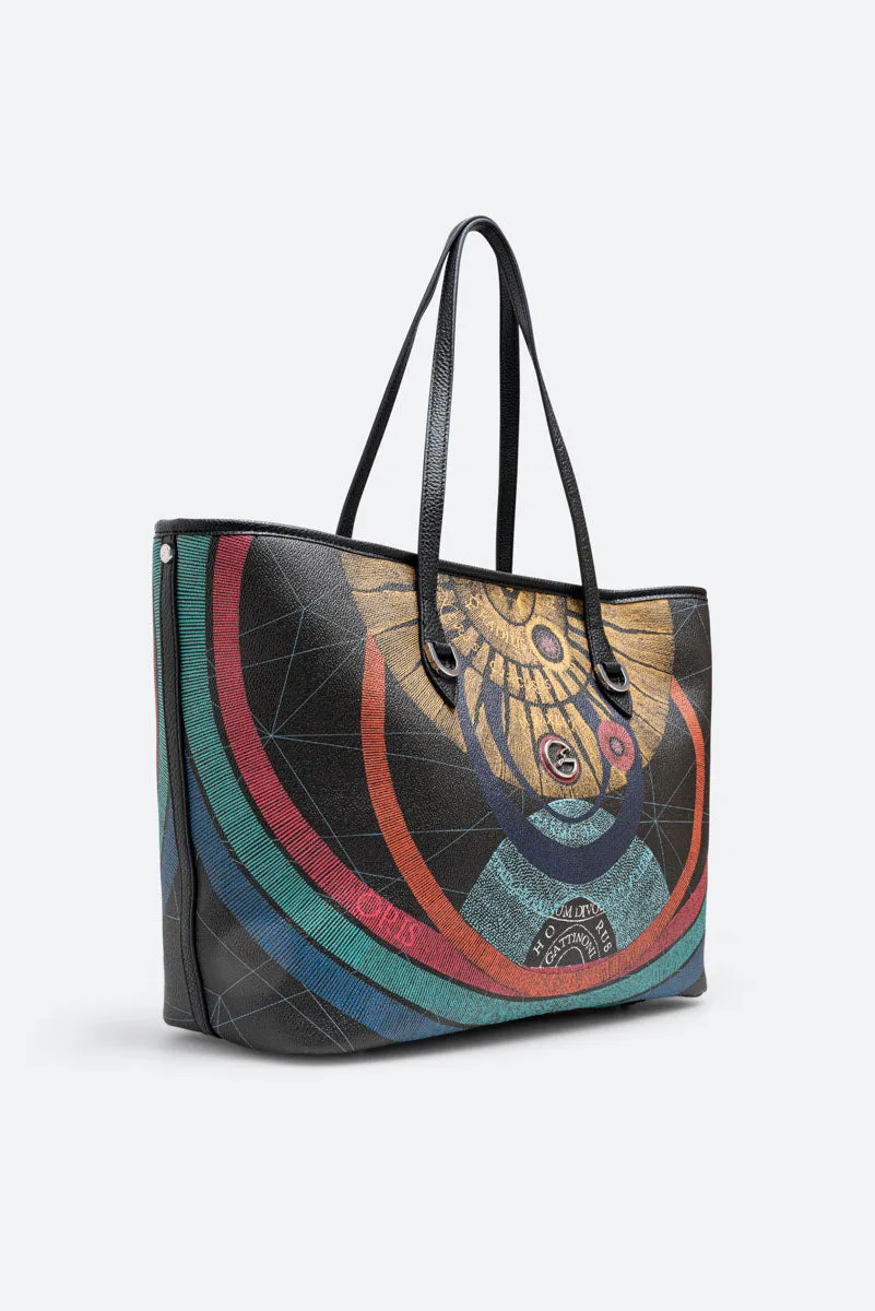 Gattinoni Planetarium Shopping mare Black piele 38x29