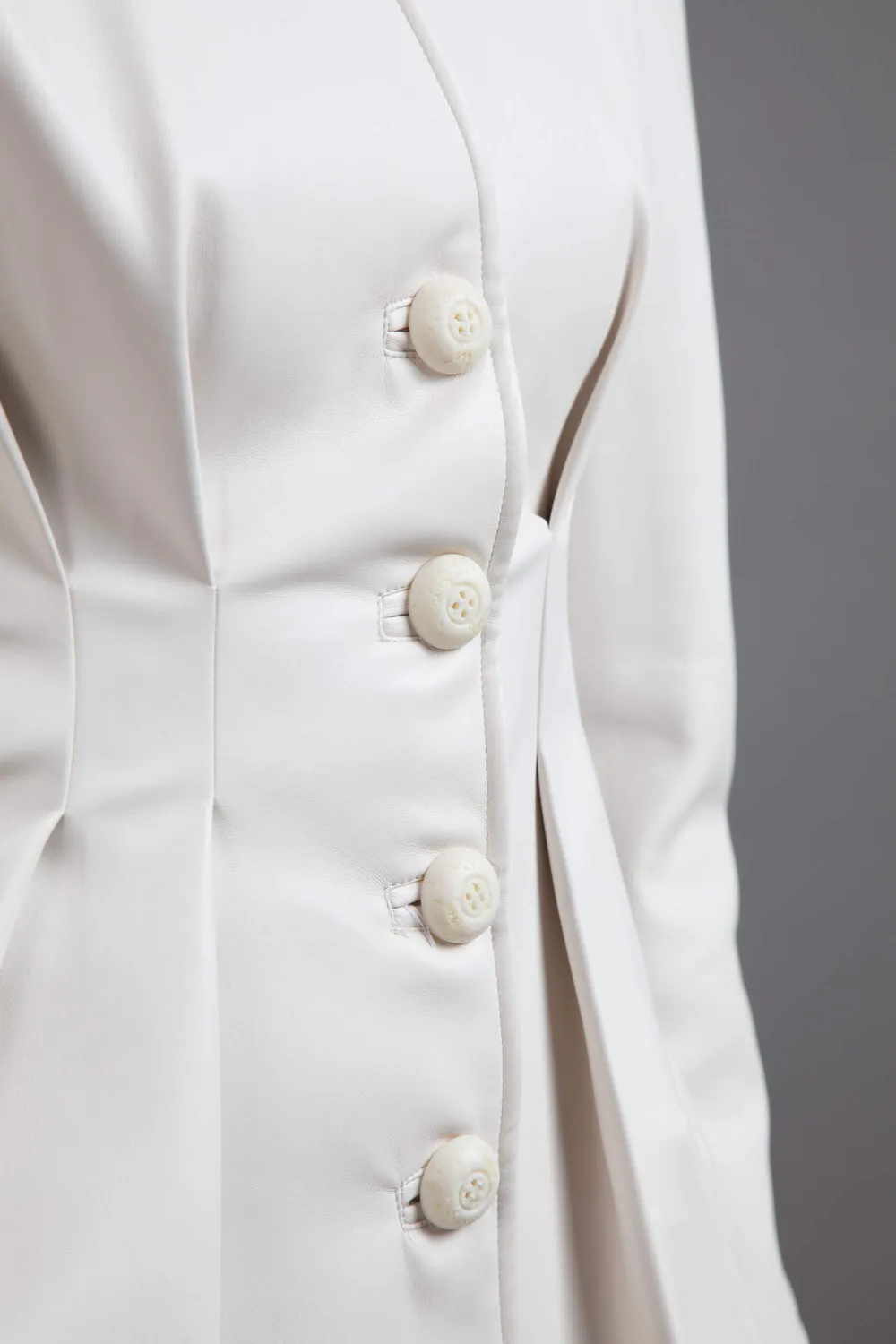 Gattinoni Couture geaca ecopiele nasturi viscose