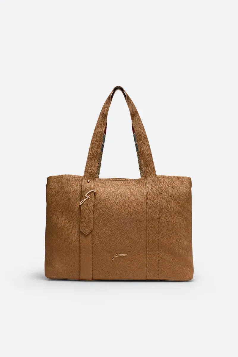 Gattinoni Hellen Claudia geanta de umar piele bej 38 cm