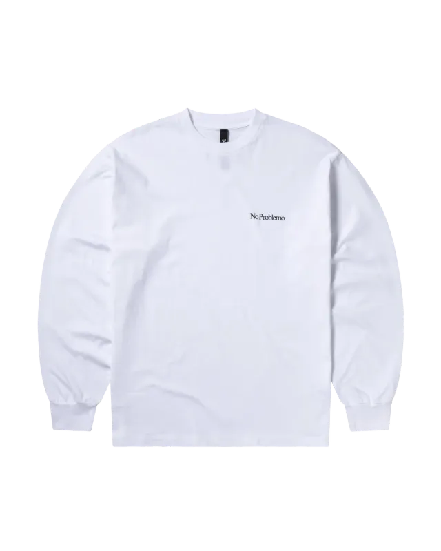 No Problemo Mini Problemo LS Tee tricou alb m lunga