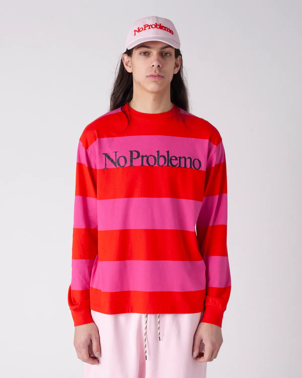No Problemo Striped LS Tee tricou rosu dungi