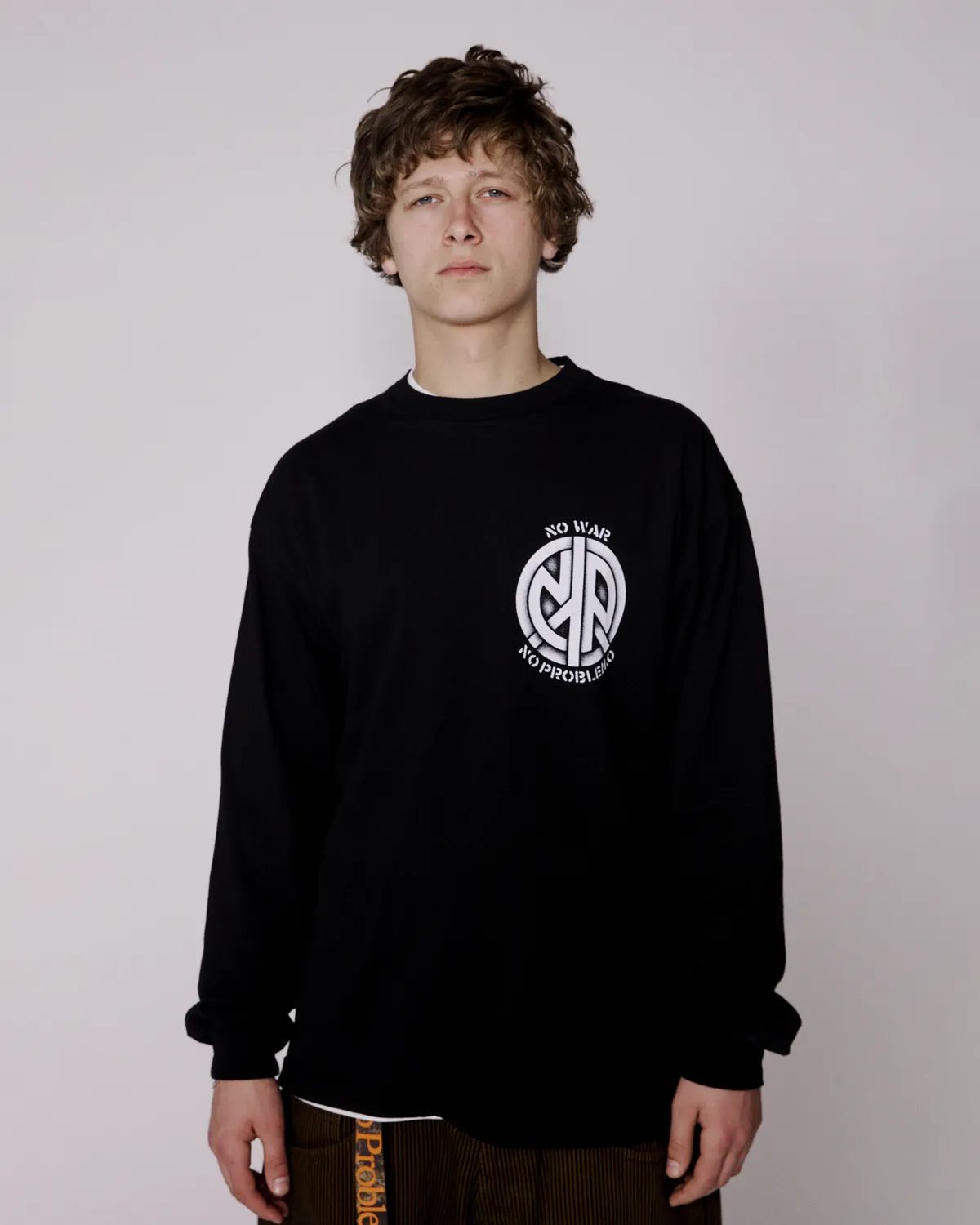 No Problemo No War LS Tee bluza neagra bumbac
