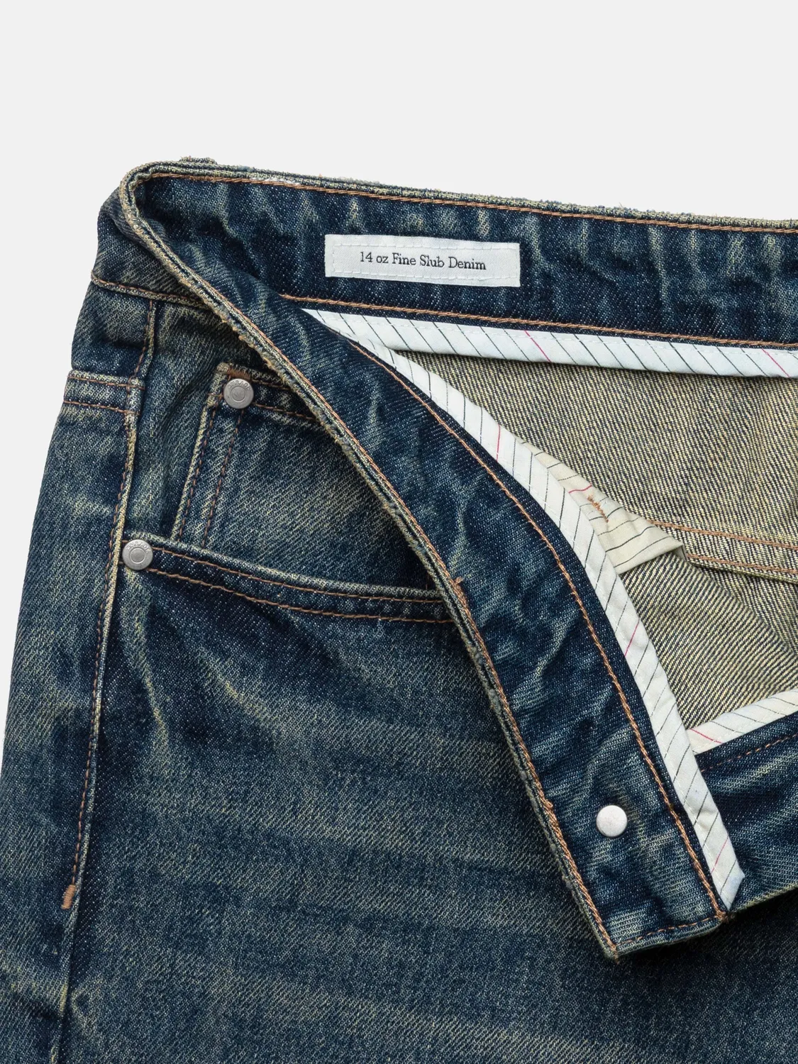 Enrage Slim Straight blugi Coated Washed Blue denim 14 oz
